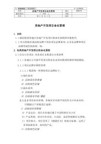 房地产开发项目命名管理作业指导书