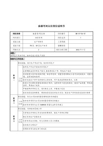 材料行业-油漆车间-主任岗位说明书