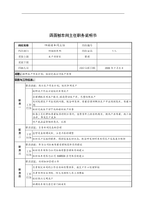 某公司四面刨车间主任职务说明书