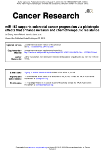 miR-153supportscolorectalcancerprogressionvia