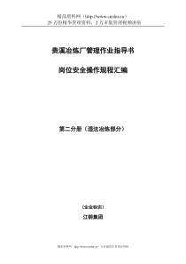 江铜贵溪冶炼厂安全管理湿法冶炼作业规范汇编(DOC39页)