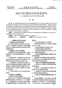 ERP项目静态评价体系研究——以县级电力公司ERP项目为例