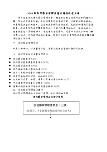 2018医院感染管理质量和持续改进方案