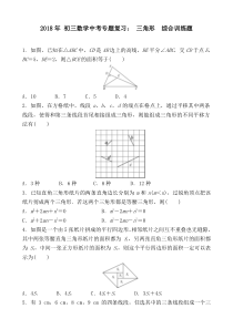 2018年中考数学专题复习《三角形》综合训练题含答案