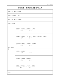 关键装置、重点部位监督指导记录