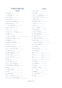 外研版九年级上英语单词默写表