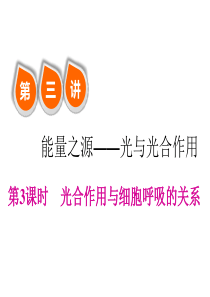 2019版新课标高考总复习一轮-必修一--3.4第3课时-光合作用与细胞呼吸的关系