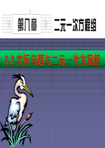 第八章二元一次方程组课件8.3实际问题与二元一次方程组