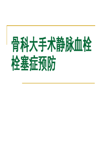 骨科大手术静脉血栓预防介绍