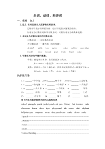 小学英语名词、动词、形容词专项讲解及练习