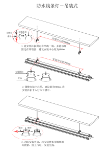 三防灯吊装安装示意图