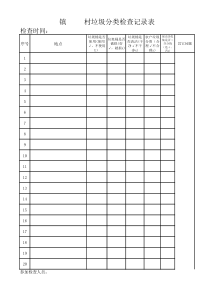 村垃圾分类检查记录表