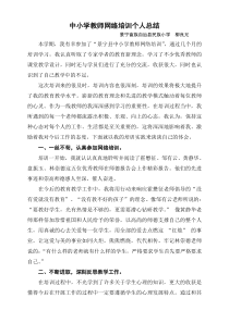 中小学教师网络培训个人总结