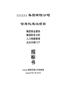 集团信息化项目招标文件