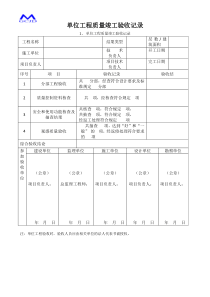 单位工程质量竣工验收记录