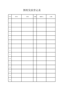 图纸发放登记表