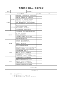 员工工作能力、工作态度评价表