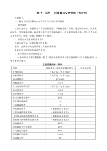 科室医疗质量与安全管理工作计划模板