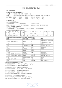 初三化学必背知识点(精华)