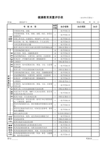 护理健康教育质量评价表