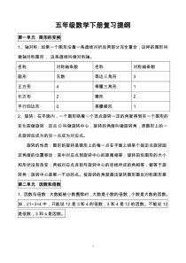 五年级数学下册复习提纲