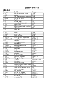 模具术语中英文对照表