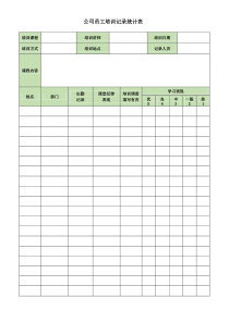 公司员工培训记录统计表