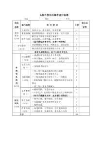 头部外伤包扎评分标准