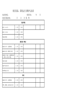 医院机房设备、系统运行及维护记录