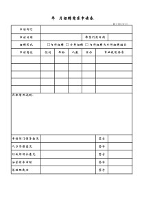 招聘需求申请表