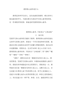 教师核心素养是什么