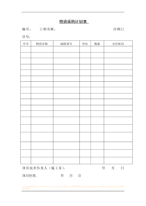 物资采购计划表