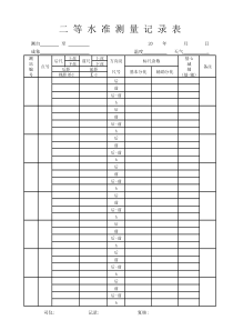 2等水准测量原始记录表自动计算