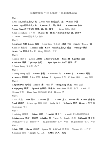 闽教版新版小学五年级下册英语单词表