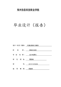 代理记账实习报告报告