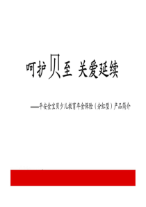 2019-平安金宝贝少儿教育年金保险产品培训介绍-文档资料