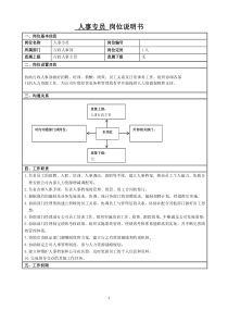 人事专员岗位说明书