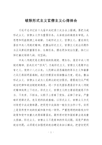 破除形式主义官僚主义心得体会