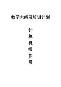 计算机操作员教学计划