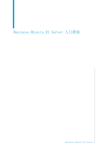 Business Objects BI Server 入门指南