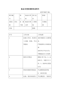 商场超市食品百货经理职务说明书