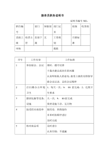 商场超市接单员职务说明书