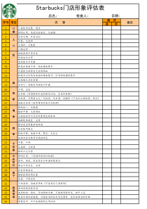 星巴克门店形象评估表