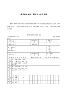 建筑装饰装修工程检查方法及表格