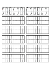 幼儿数字0-10田字格书写(左半格)