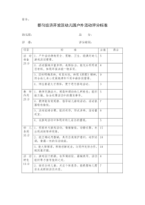 XX幼儿园户外活动评分标准