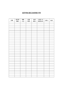 废弃物处置记录表格示例