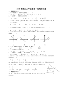 湘教版数学八年级下册期末试卷