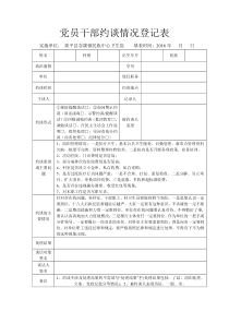 党员干部约谈情况登记表