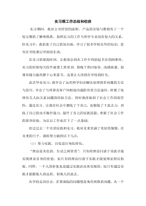 实习期工作总结和收获(绝对经典)